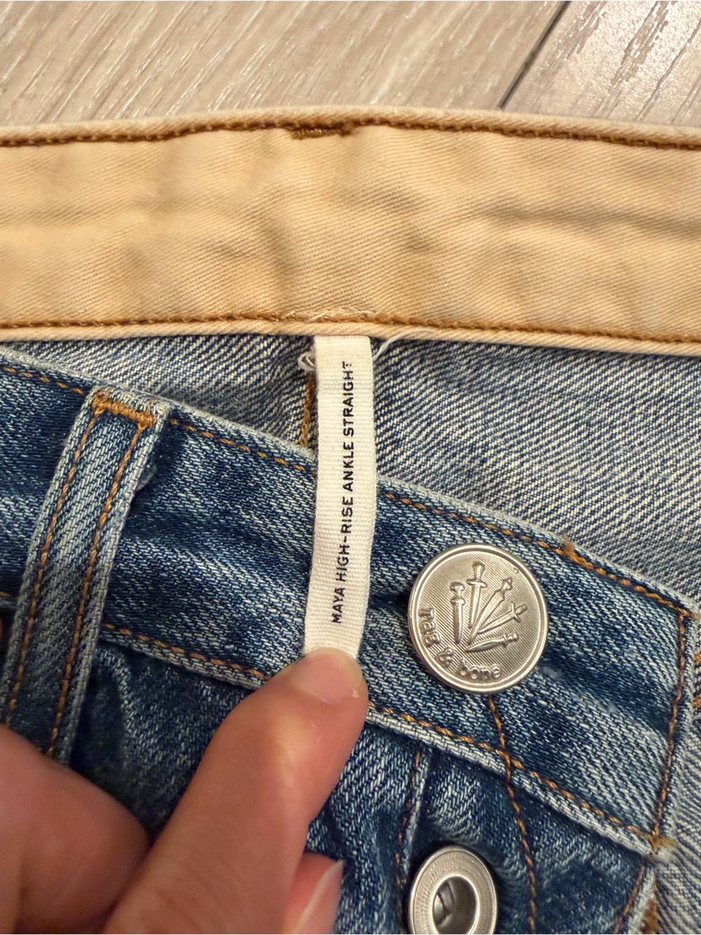 rag & bone Light Blue Straight Leg Jeans - Picture 3 of 6